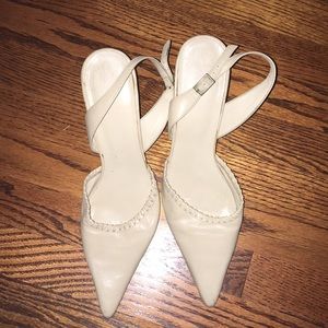 BCBGirls nude slingback pointy toe heel